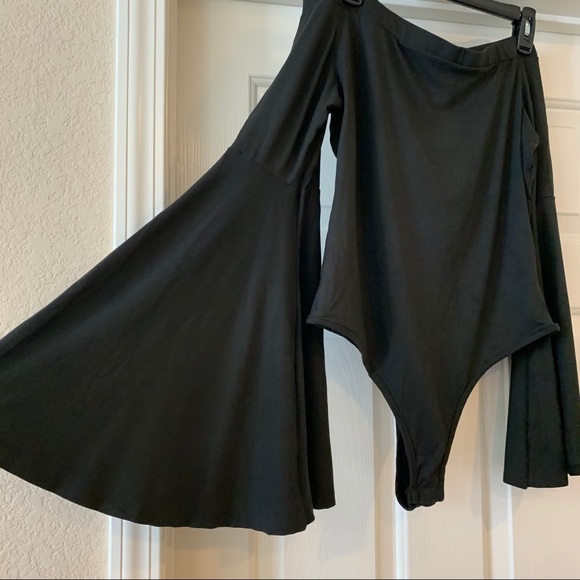 ❤️LAST 3X NEW Fashion Nova Ellie Black Off Shoulder Bodysuit - Picture 6 of 11